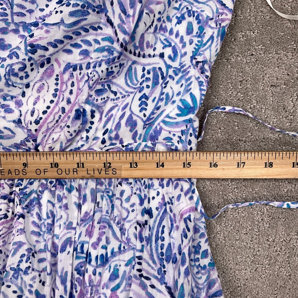 Talbots Sundress Womens 14 Blue‎ Purple Paisley Boho Coastal Cottagecore Maxi - Picture 9 of 11